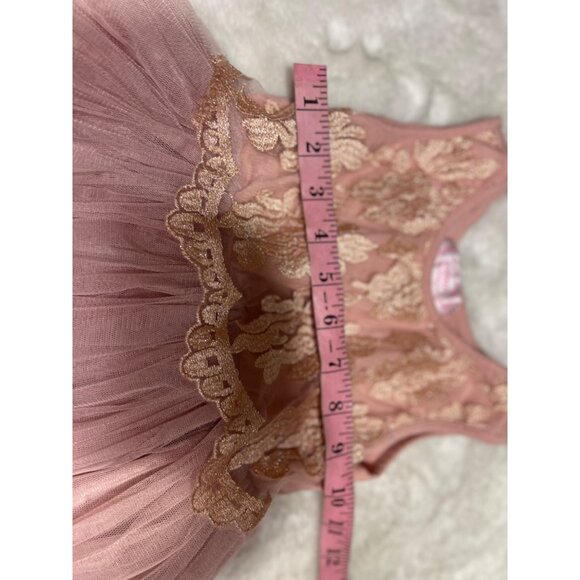 Popatu tutu mauve dress with tulle overlay skirt girls kids size 6 - Picture 4 of 5